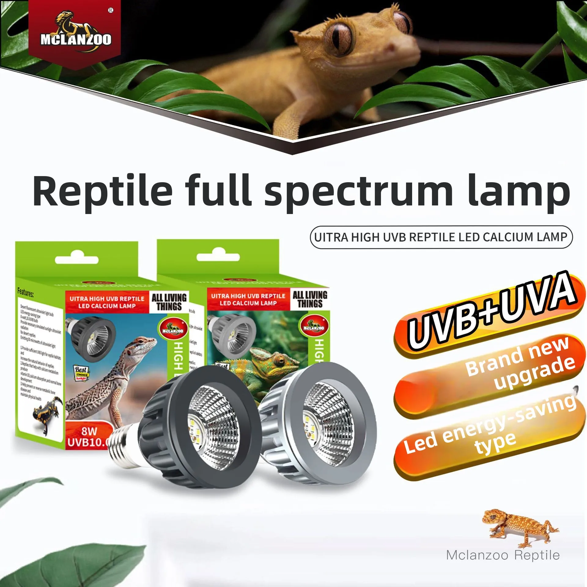 

MCLANZOO LED Day/Night Light for Reptile Tanks: Bright Daylight & Blue Moonlight, Perfect for Viewing Your Pets and Plants