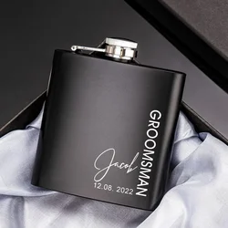 Personalized Logo Hip Flask Set,Birthday Gift,Custom,Stainless Steel Flask,Wedding Favors,Best Man Groom Gift,Groomsman Gift,6oz