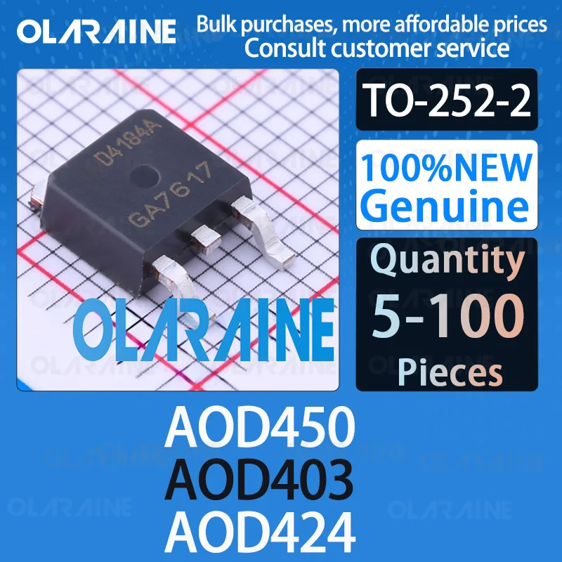 5/10/100Pcs AOD450 AOD403 AOD424 TO-252-2 transistor MOSFET N/p channel