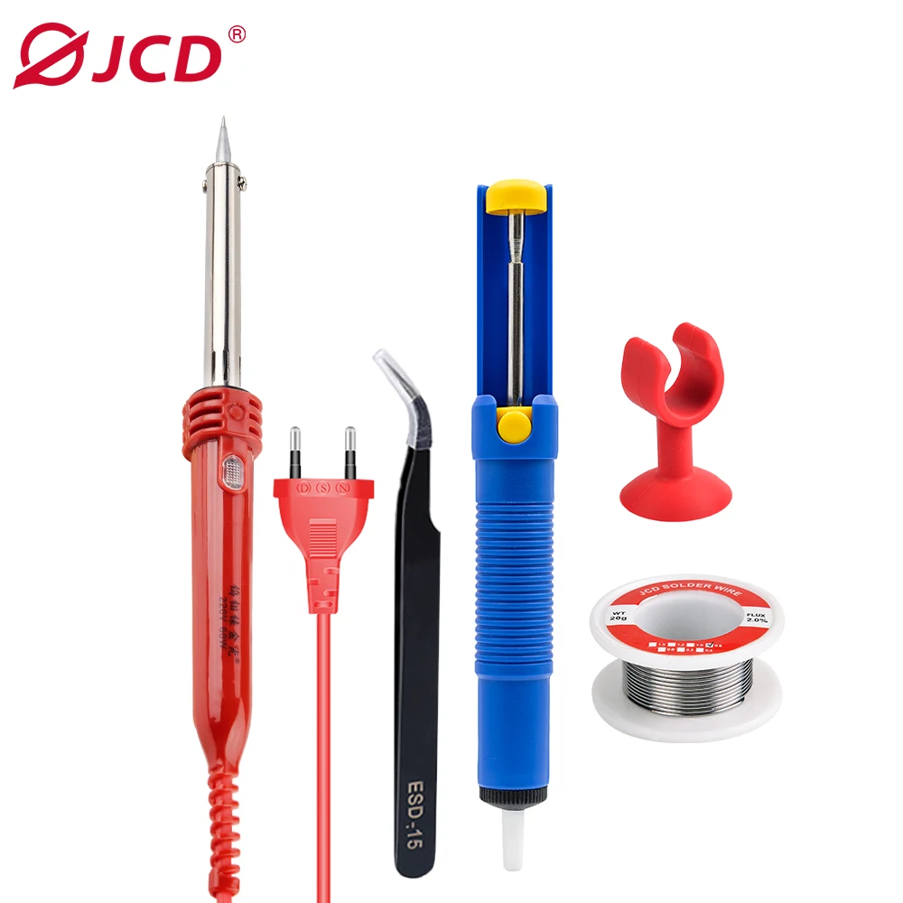 JCD New Electric Soldering Iron Adjustable Temperature 60W 110V/220V With Switch Handle Heat Pencil Welding Repair Tools