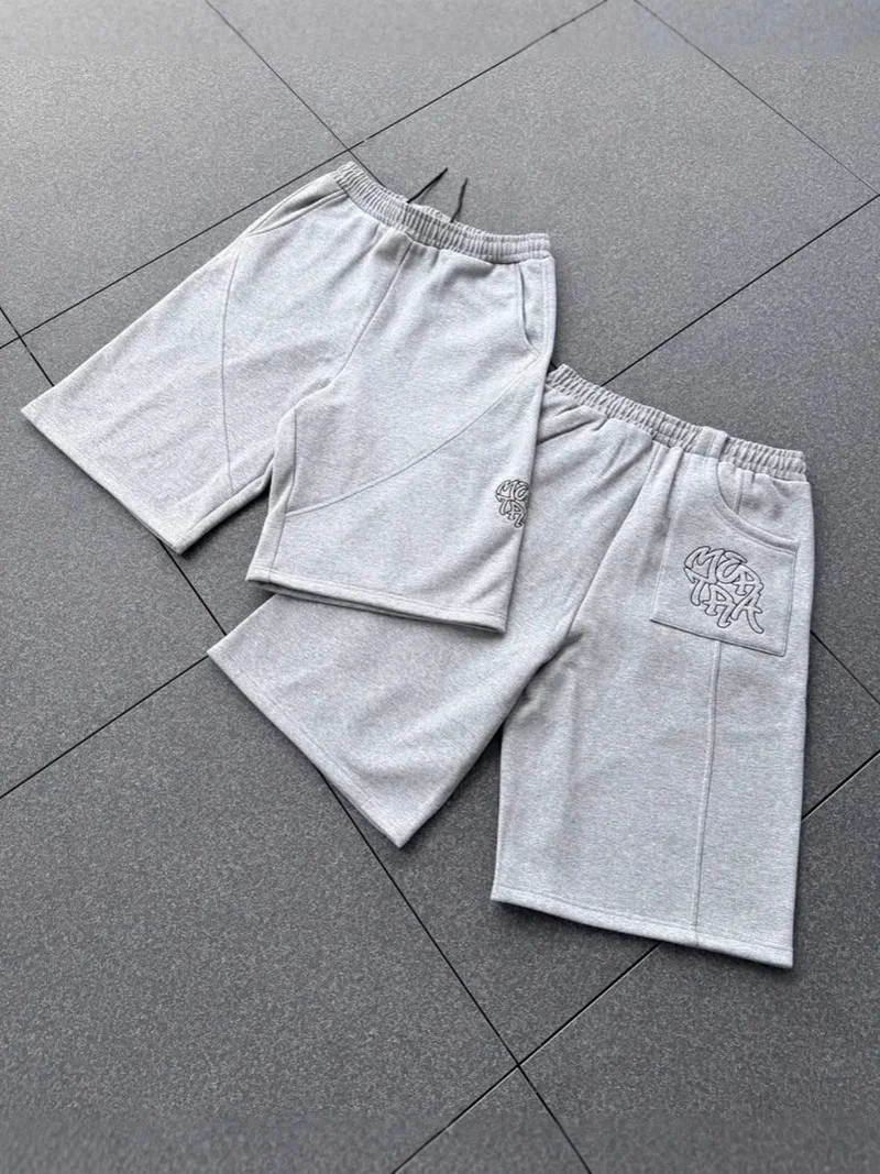 

Hot Simple style shorts Y2K baggy casual pants oversized Retro graphic embroidery retro unisex tracky shorts streetwear