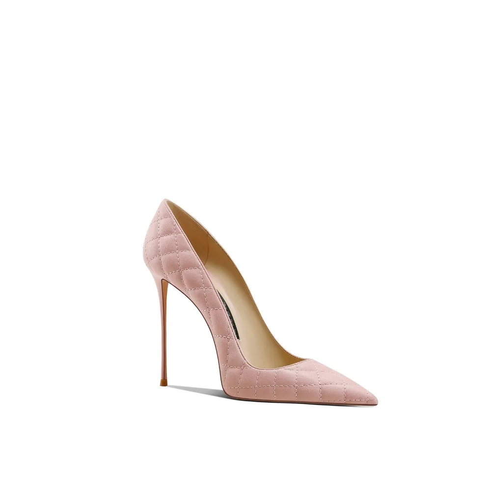 

Pink Leather Pointed Toe Stiletto Heels Princess Style High Heels for Women Spring 2025