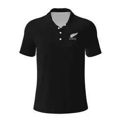 All Blacks Rugby Polo Shirts for Men Casual Solid Color Mens Polos Brand Versatile Clothing