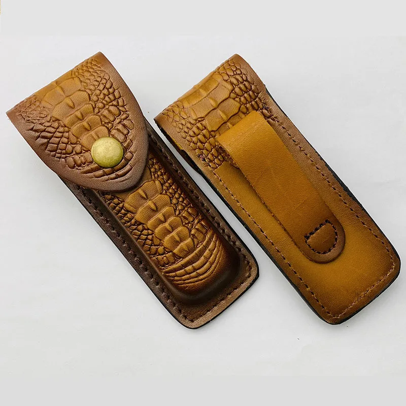 1piece Cowhide Holster Genuine Cow Leather Sheath Scabbard for Folding Knives Swiss Army Knife Small Pliers Cowskin Case Pouch