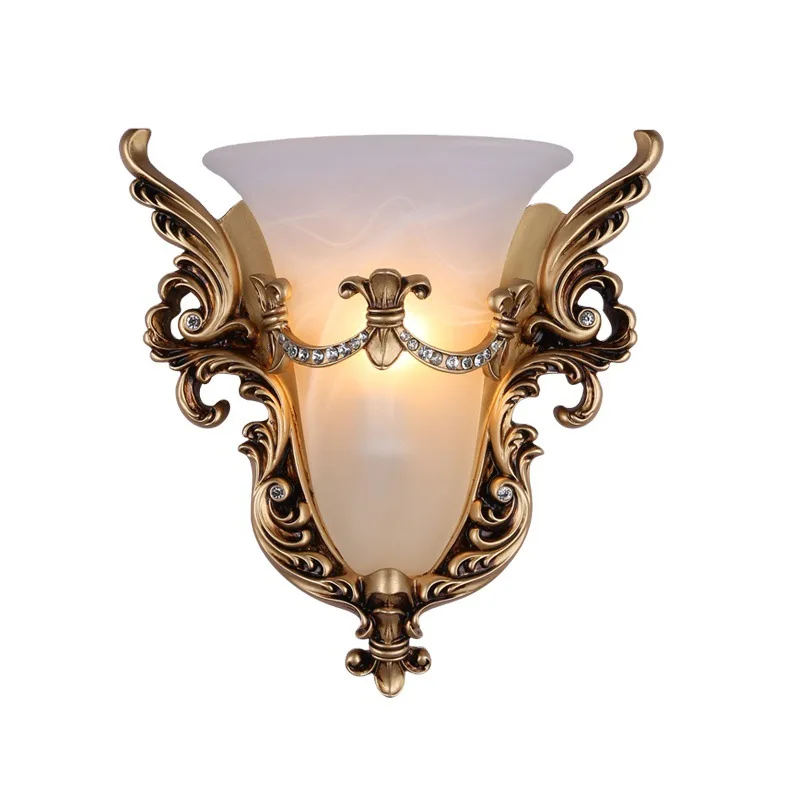 النمط الأوروبي مصابيح الحائط أجنحة من الملائكة الإبداعية الزجاج عاكس الضوء وحدة إضاءة LED جداريّة الشمعدان صالون غرفة نوم الممر الرجعية تزين الإنارة