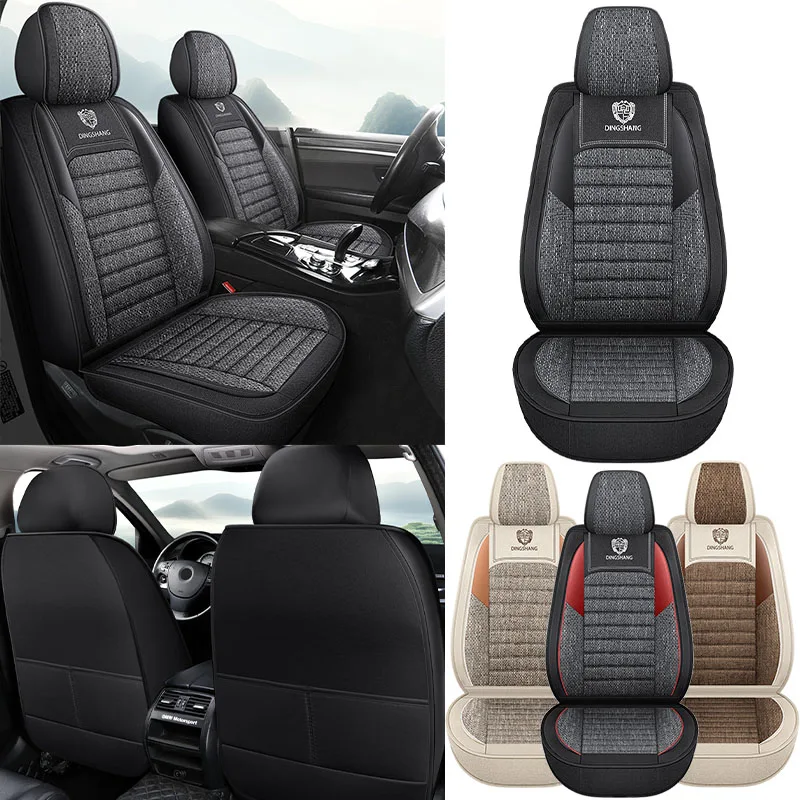 

2pcs Breathable Linen-Textured Car Front Seat Covers Comfortable & Durable, Universal Fit for Most Sedans, SUVs, and Trucks