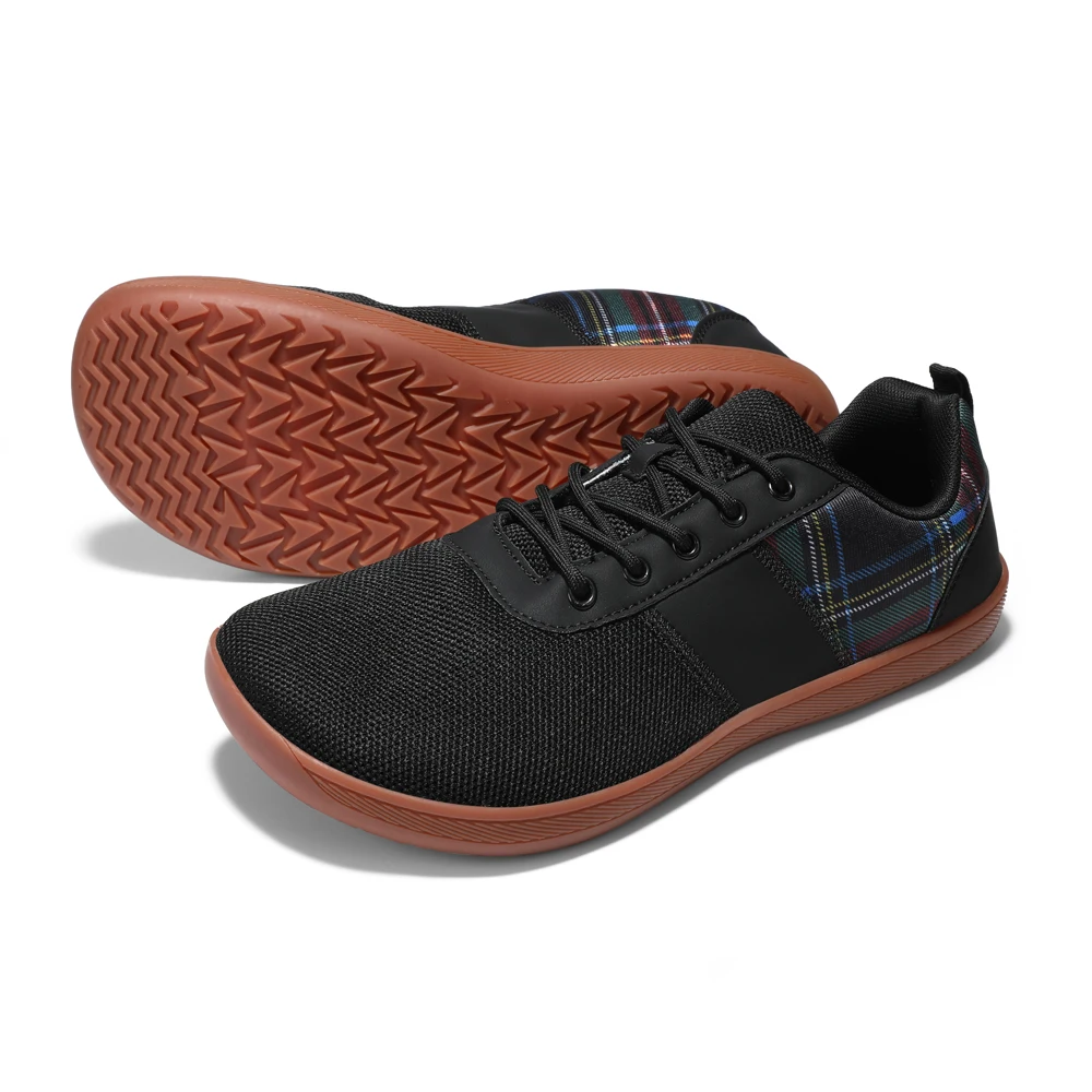 Oiaano, zapatos negros Unisex con punta ancha descalzo para hombre, zapatillas minimalistas para caminar, suelas cero, transpirables, cómodas para correr al aire libre