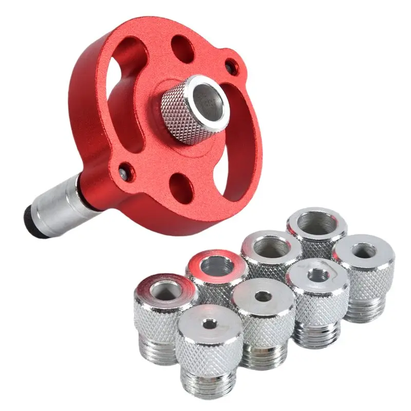 

A24F-Self-Centering Dowel Jig, Handheld Drill Guide For Straight Holes, Wood Panel Hole Punch Locator Tool