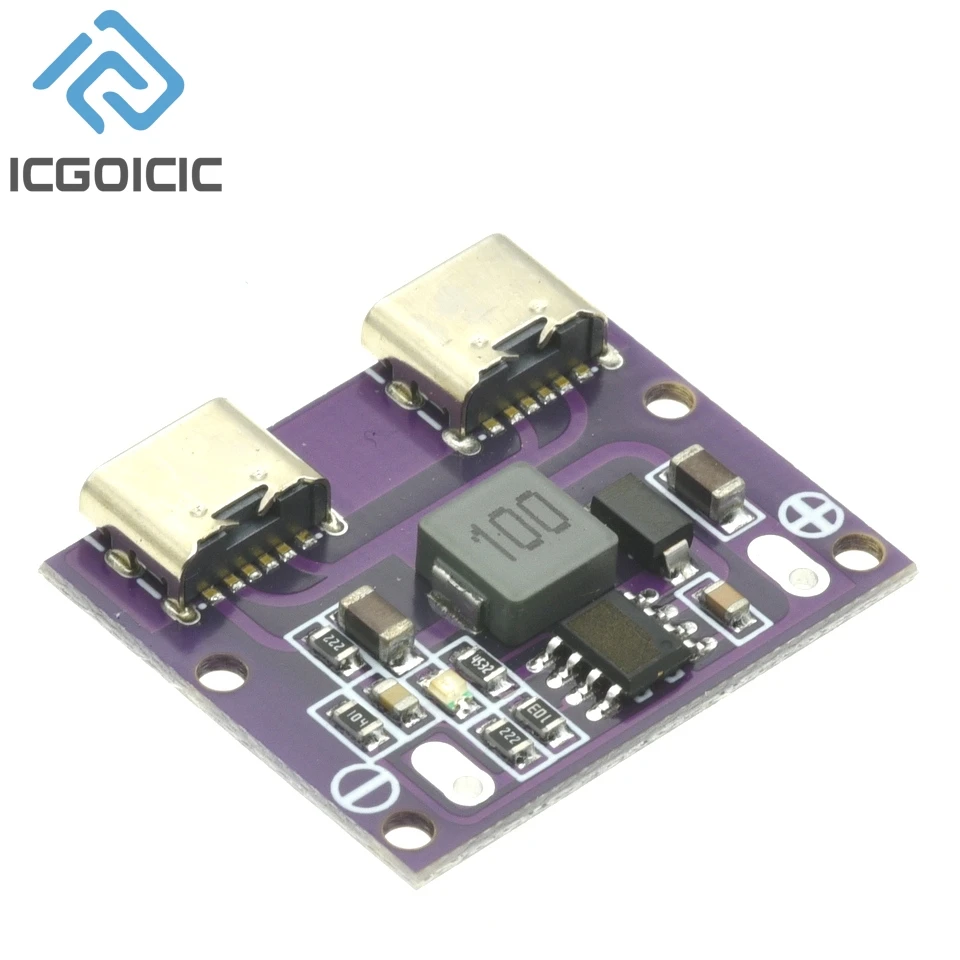Двойной USB-выход TYPE-C от DC6V-36V до 5V 3A DC-DC Понижающий модуль с двойным интерфейсом TYPE-C Модуль зарядки 9 В/12 В/24 В/36 В