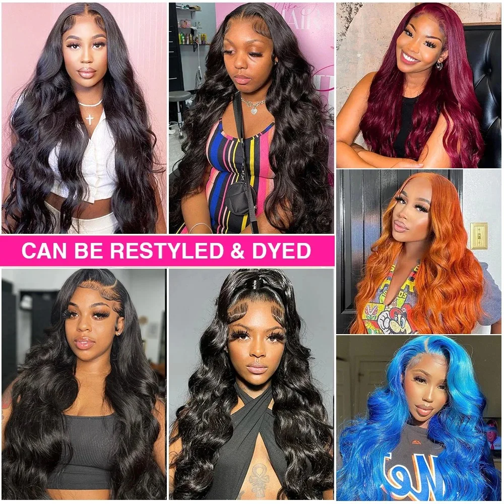 Wig Rambut Brasil Body Wave 38 Inci 5x5 13x6 HD Lace Frontal Wig 13x4 360 Hd Lace Front Wig untuk Wanita Kulit Hitam Pre Plucked Kepadatan 200