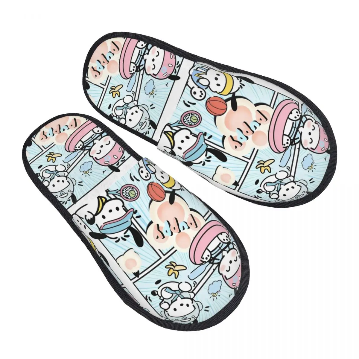 

Изготовленные на заказ домашние тапочки Pochacco Girly Heart из мягкой пены с эффектом памяти, женские классические удобные теплые нескользящие тапочки с комиксами