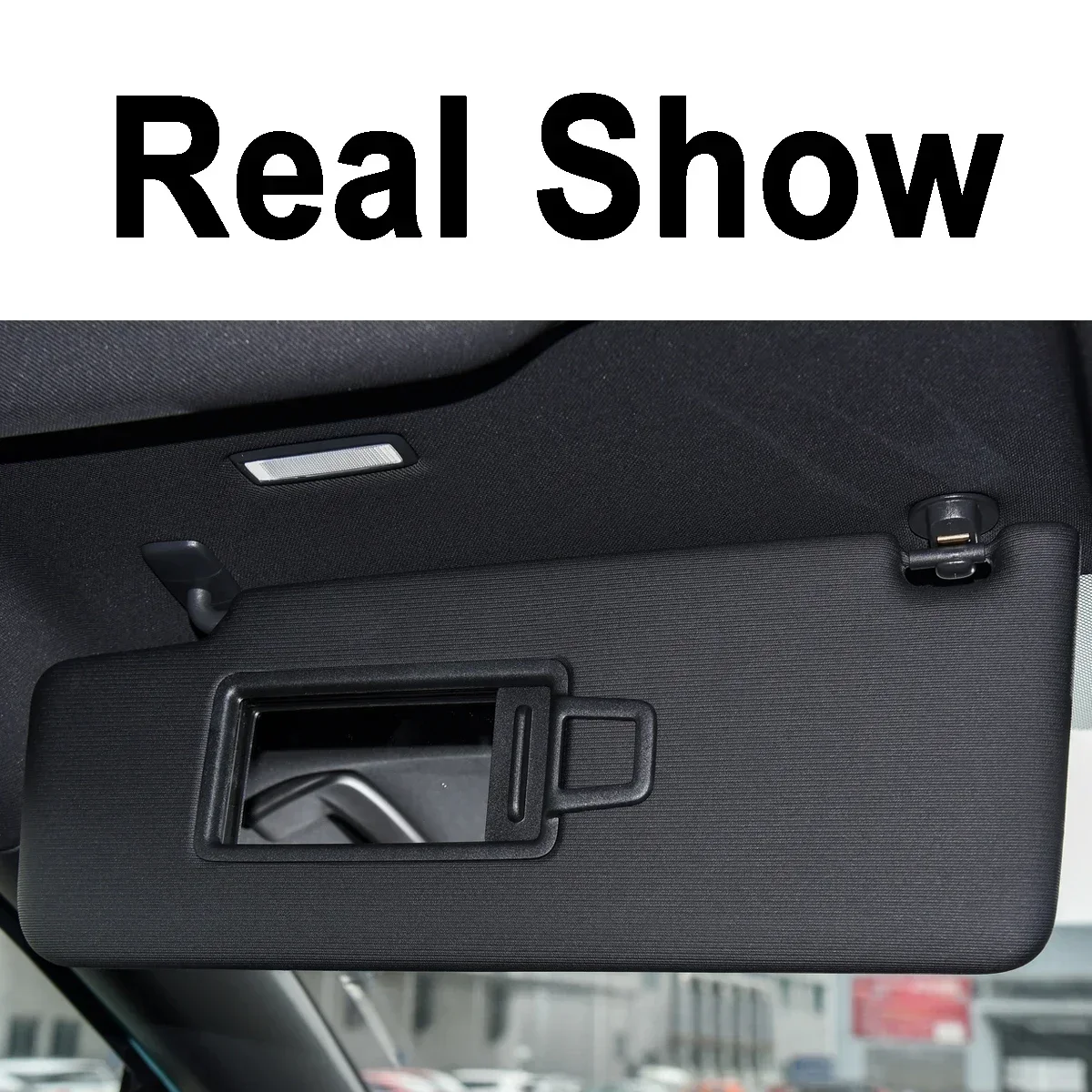 GEFENSI 1 قطعة/2 قطعة أسود الداخلية الشمس قناع غطاء مرآة لشركة فولكس فاجن تيجوان 2 AD R خط توران 5T ID.4 سكودا كودياق RS 2018 2019 2020 2 #5