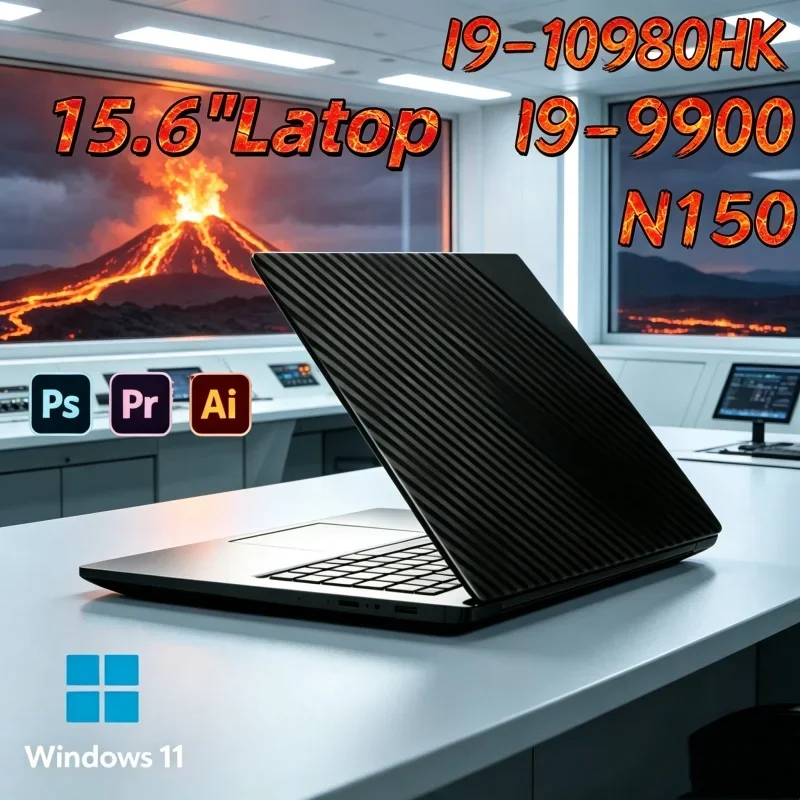 2026 Keen Intel Core I9 10980HK/I9-9900/N150 15.6 Inch Laptop 32GB RAM 2TB SSD Windows 11 Simple Gaming Artist Project