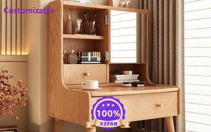 Factory Direct 2026 Master bedroom makeup table bay window dresser storage small solid wood makeup tableprincess specialmakeup b