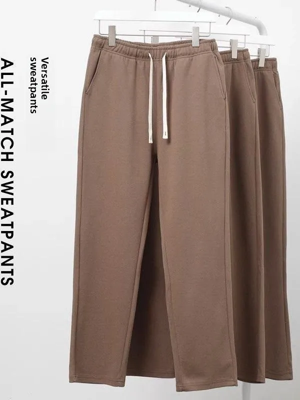 

Спортивные брюки American Sle Casual Straight Leg, коричневые в клетку, для мужчин и женщин, весна-осень