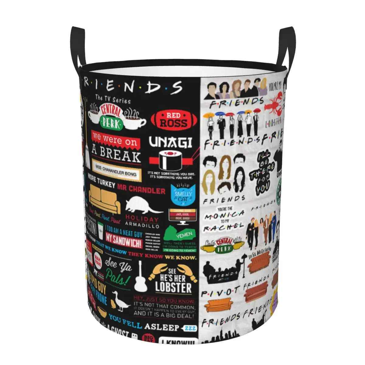 Funny TV Show Friends Collage Laundry Basket Collapsible Clothes Hamper for Baby Kids Toys Storage Bag