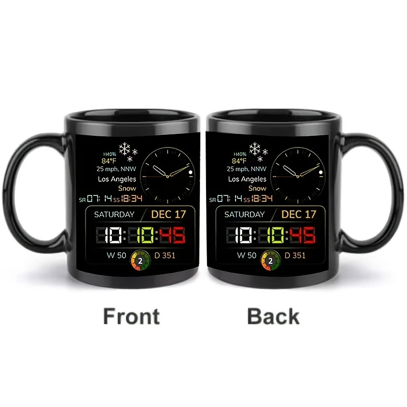 Cup Black Creative Time Large Capacity Coffee Cup Light Luxury Premium Sensing Cup with Handle