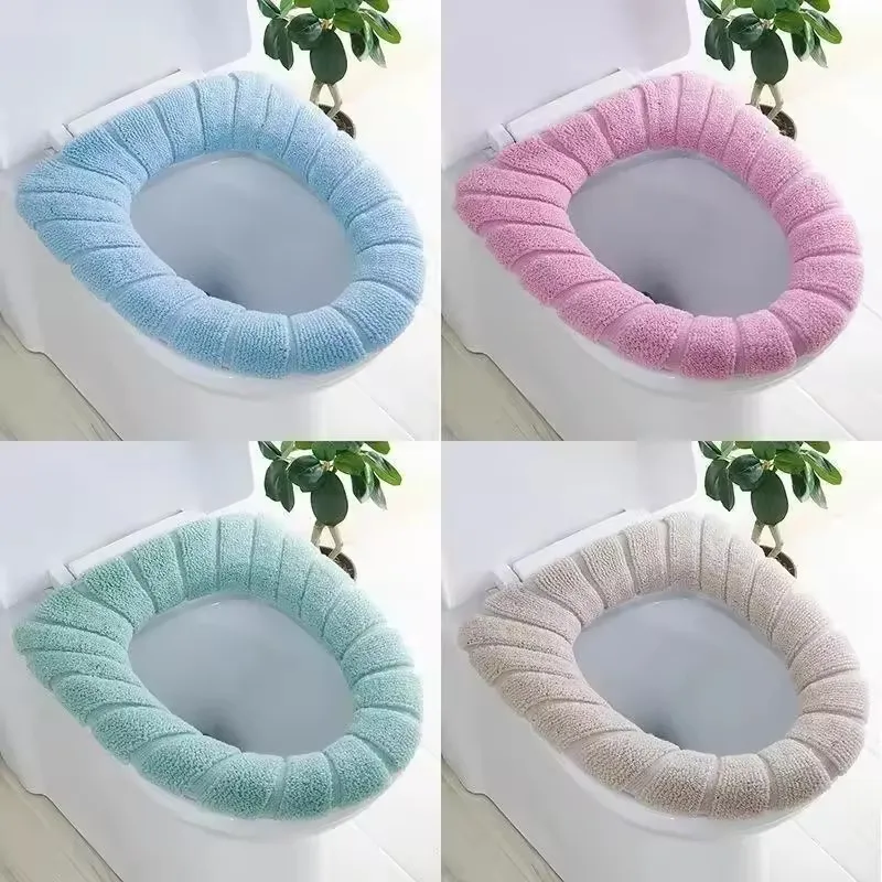 

Thicker Bathroom Toilet Seat Cover Pads Soft Comfortable Toilet Seat Cushion Cover Stretchable Toilet Seat Warmer Easy Inst