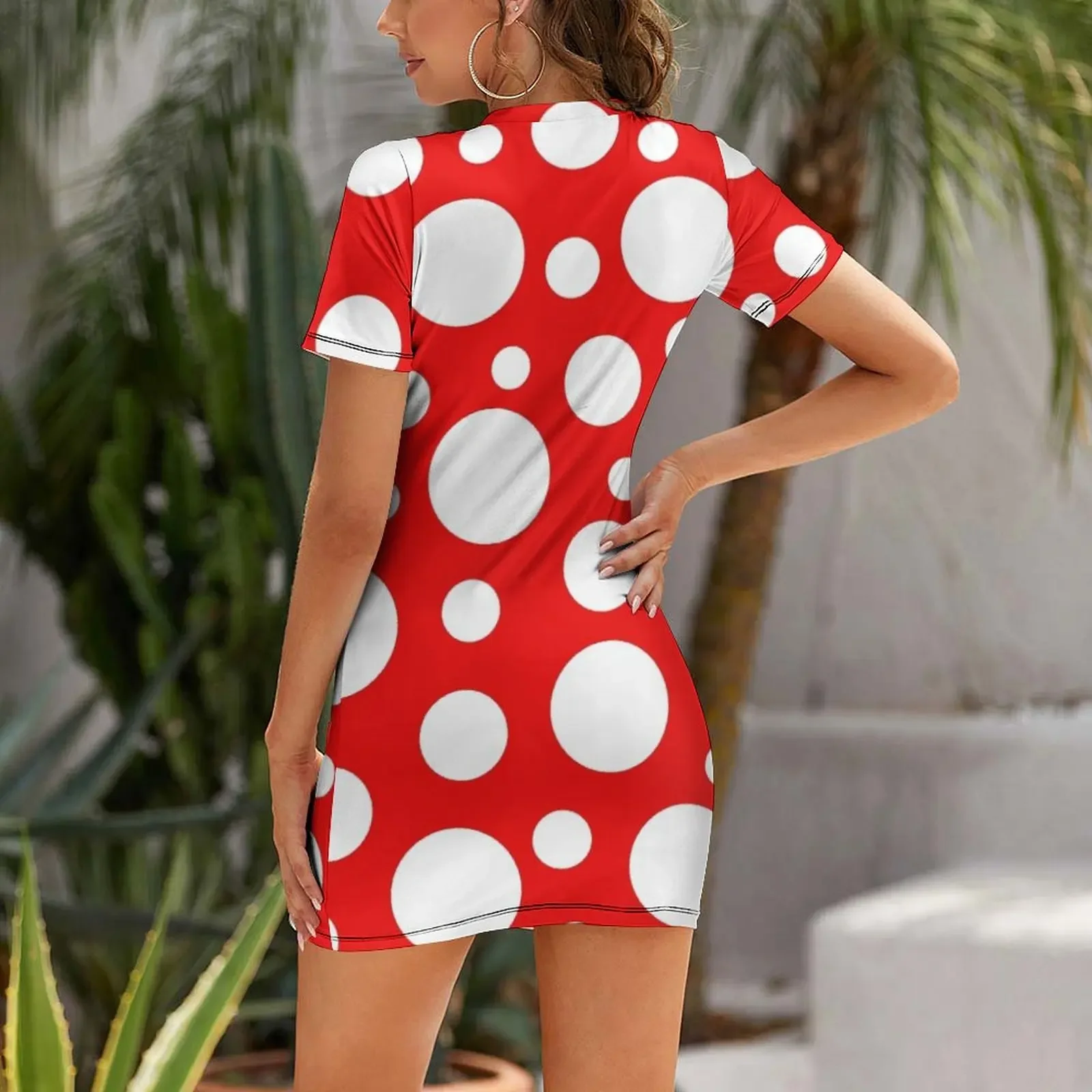 sixties polka dot pop art pattern Short-Sleeved Dress Dress women party dresses woman dress for woman