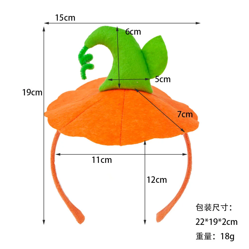 Children Halloween Pumpkin Headgear Pumpkin Top Hat Clothing Accessories Party Pumpkin Headband Performance Props