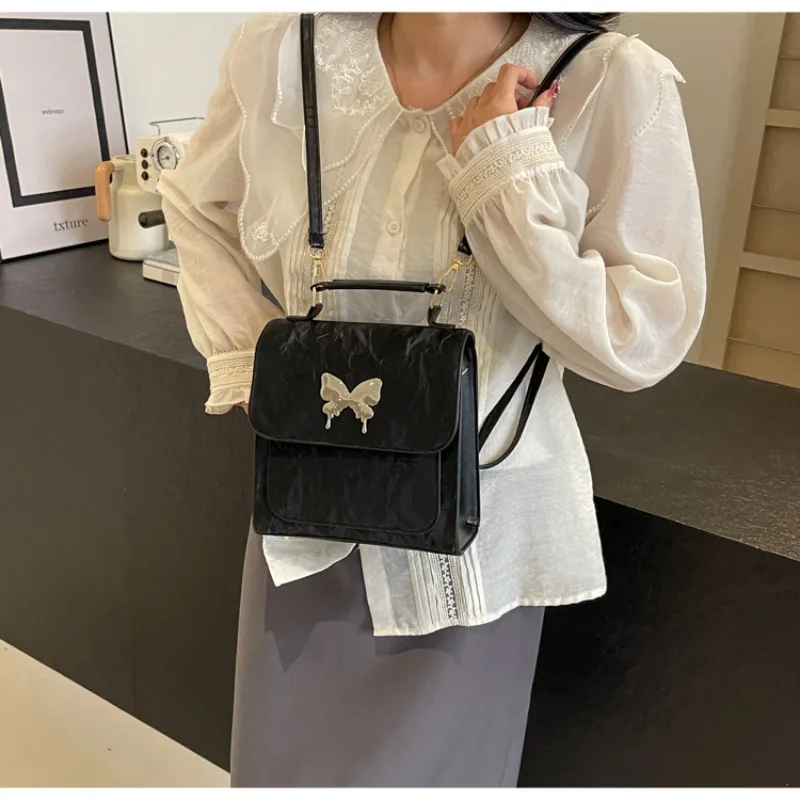 Butterfly Backpack, Portable Carrying Crossbody Bag, Casual and Cute PU Leather Flip Bag, Suitable for Travel and Dating