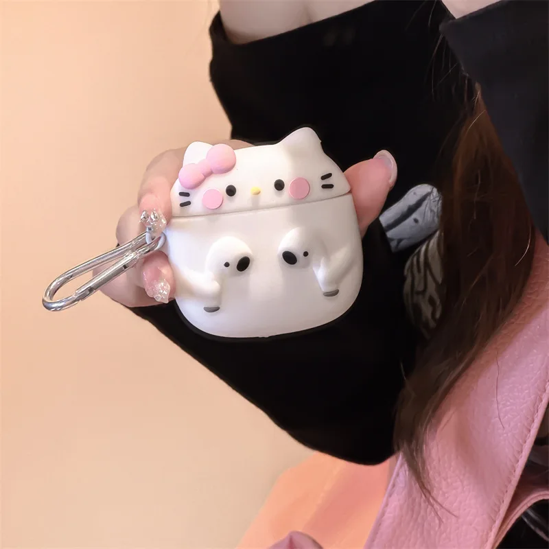 

For Airpods Case,Hello Kitty With Headphone Case For Airpods 3 Case,Soft Silicone Earphone Cover For Airpods Pro 2 Case For Girl