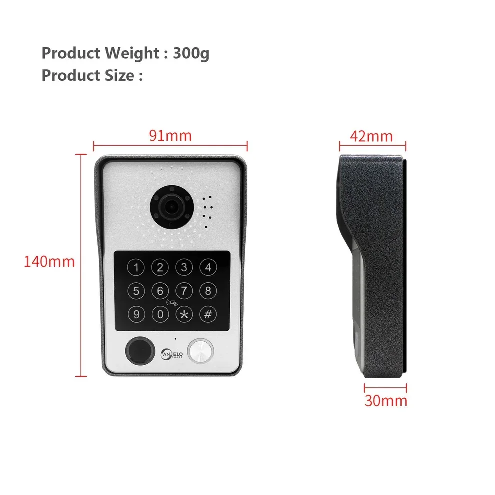 Anjielo Tuya iDVR 1080P Smart Home Doorbell Large 15.6 Inch Video Intercom Control System WiFi Video 4 Split Screen IP Doorbell