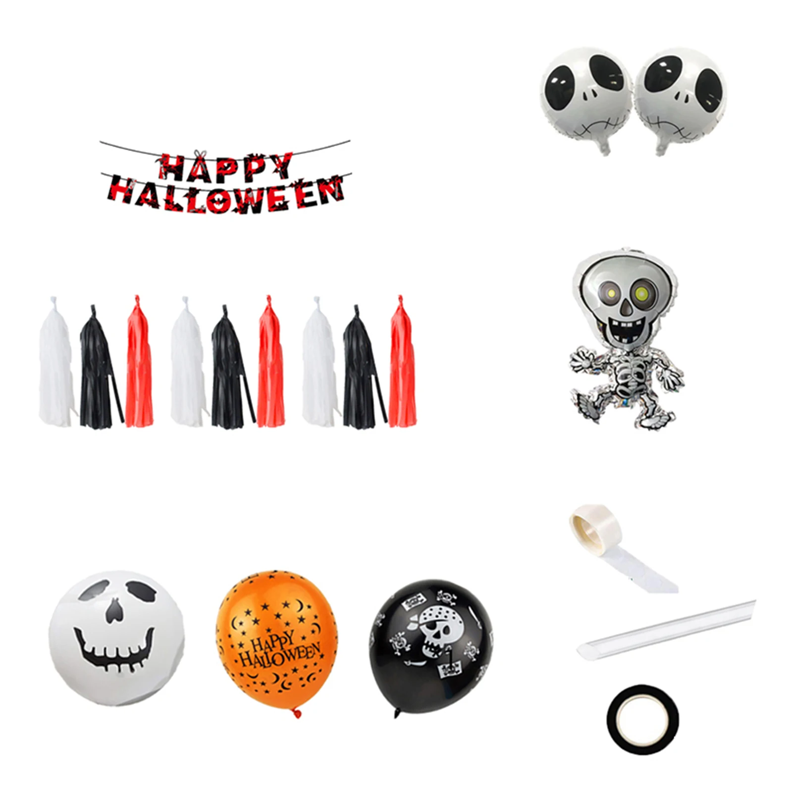 Juego de globos de látex para Halloween, suministros para fiestas, patrón