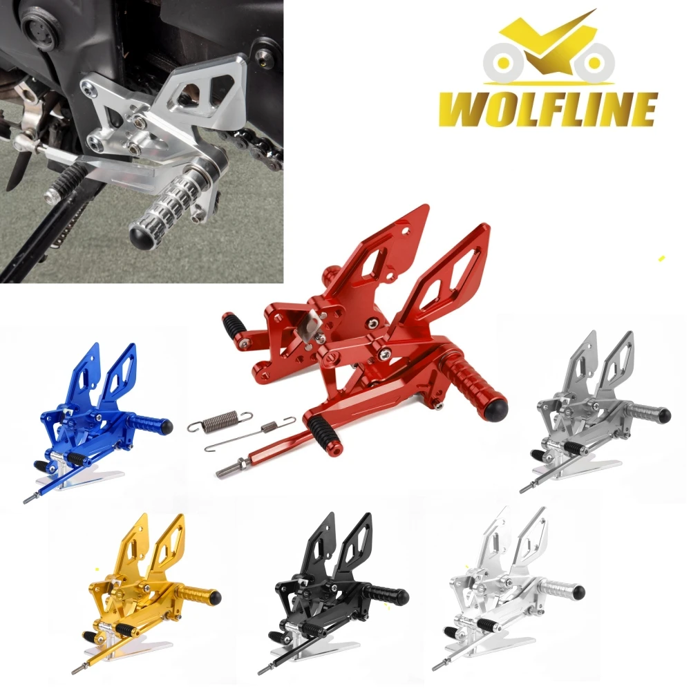 WOLFLINE for Yamaha MT03 MT25 Rearset Footrest Adjustable Footpegs Footrest for Yamaha YZF R25 R3 Rearset Footpegs 2014-2024