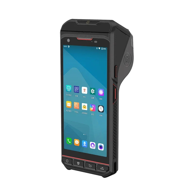 Rugged Warehouse Logistic Android 10 Wireless Barcode Scanner with Printer handheld PDA Mobile Data Terminal