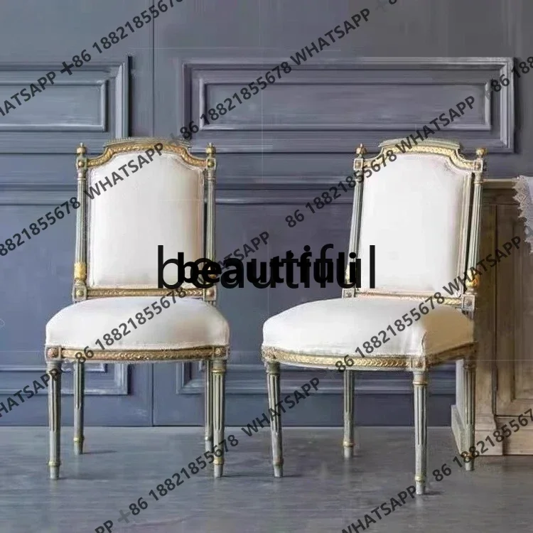 

X All solid wood dining chair fabric, household, luxury soft bag makeup, single chair