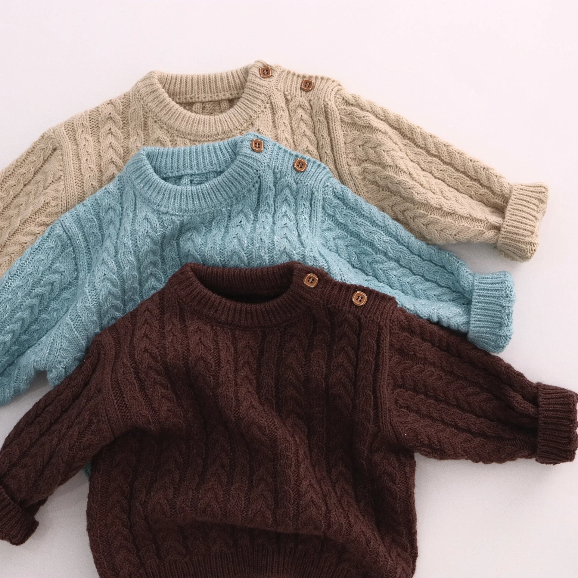 0-6Y Cotton Sweater for Boys Girls Solid Kids Sweater Child's Fall Clothes Warm Kid Knit Pullover Outwear and Underwear