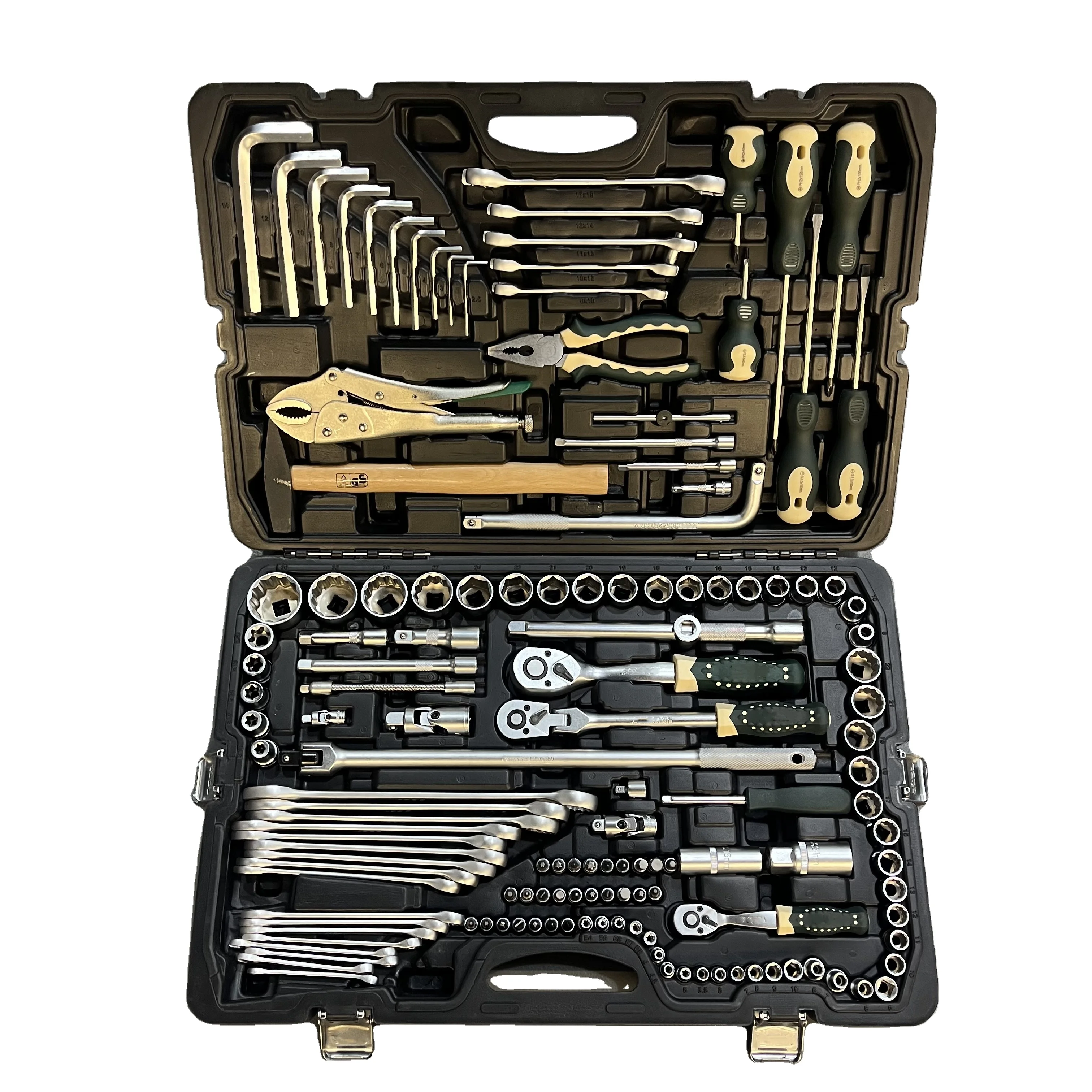 

Professional 110PCS 1/4''&1/2'' Socket Wrench Set Household Hand Tools with Mailbox Spanner Cr-V & Plastic Drills for DIY