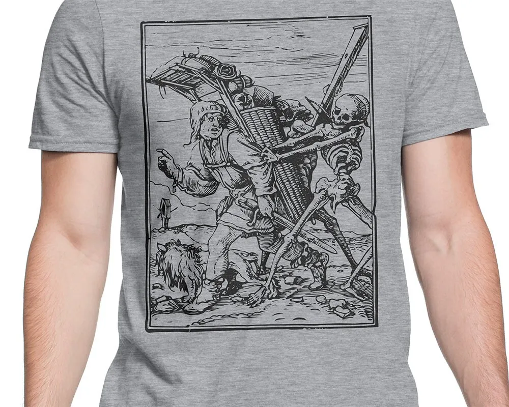 Death Pedlar T Shirt S Xxl Hans Holbein Medieval Engraving Albrecht D ºrer Purgatory Religion Christianity Cool