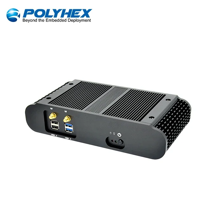 Polyhex x86 4500u 8th i7 التبريد السلبي التلقائي كمبيوتر مكتبي نوع C USB RJ45 Win10 صندوق صناعي كمبيوتر صغير