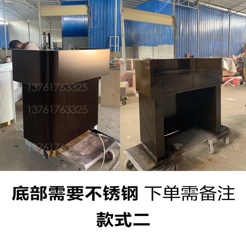 Light luxury checkout page Bar front desk High-end customization Simple service desk checkout page Modern reception desk