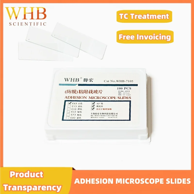 100Pcs Adhesion Microscope Slides Double-sided Frosted Slides 75*25 High Transparent Glass Slide Glass Microscope Standard Slide