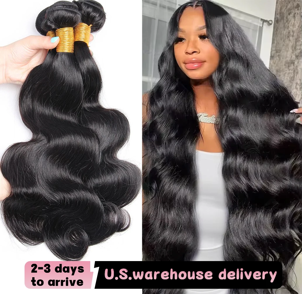 30 40 بوصة الجسم موجة حزم الشعر البشري 3 4 حزم البرازيلي عذراء 100% غير المجهزة الشعر الخام حزم مزدوجة نسج ملحقات