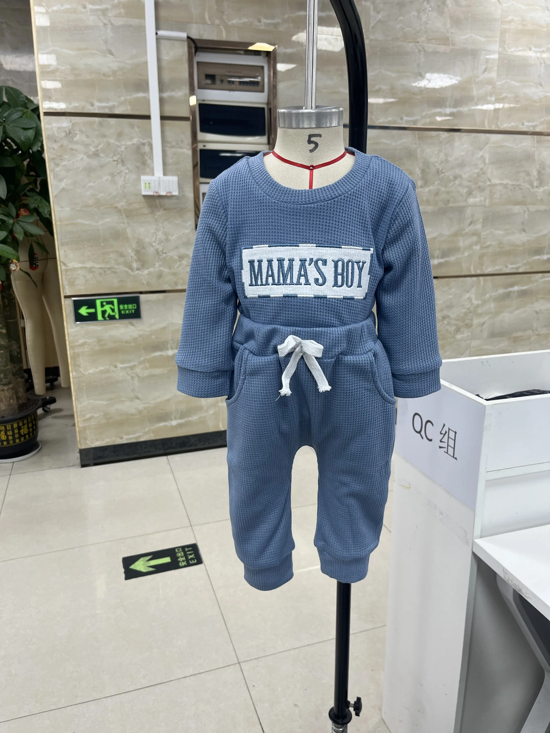 

Baby Clothing Boys Spring Autumn Outfits Letter Embroidered Ribbed Crew Neck Long Sleeve Rompers Pants Clothes Set