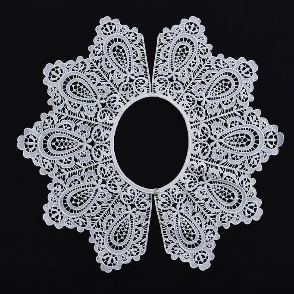 

Fashion Collar Lace Fake Collar Detachable Hollow Design False Collar White Neck Tie Accessory Women Fashion Accessory