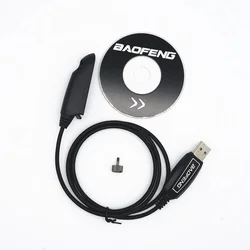 Cabo de Programação USB Original para Baofeng Ham, Rádio em Dois Sentidos com Drive CD Software, Walkie Talkie, UV9R Plus, BF-9700, BF-A58