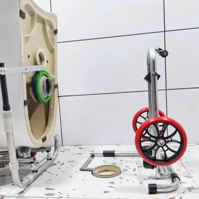 Mobile Installation Cart For Piping Tasks Including Toilet Positioning Aid And Dense Pliable Plan D2RD