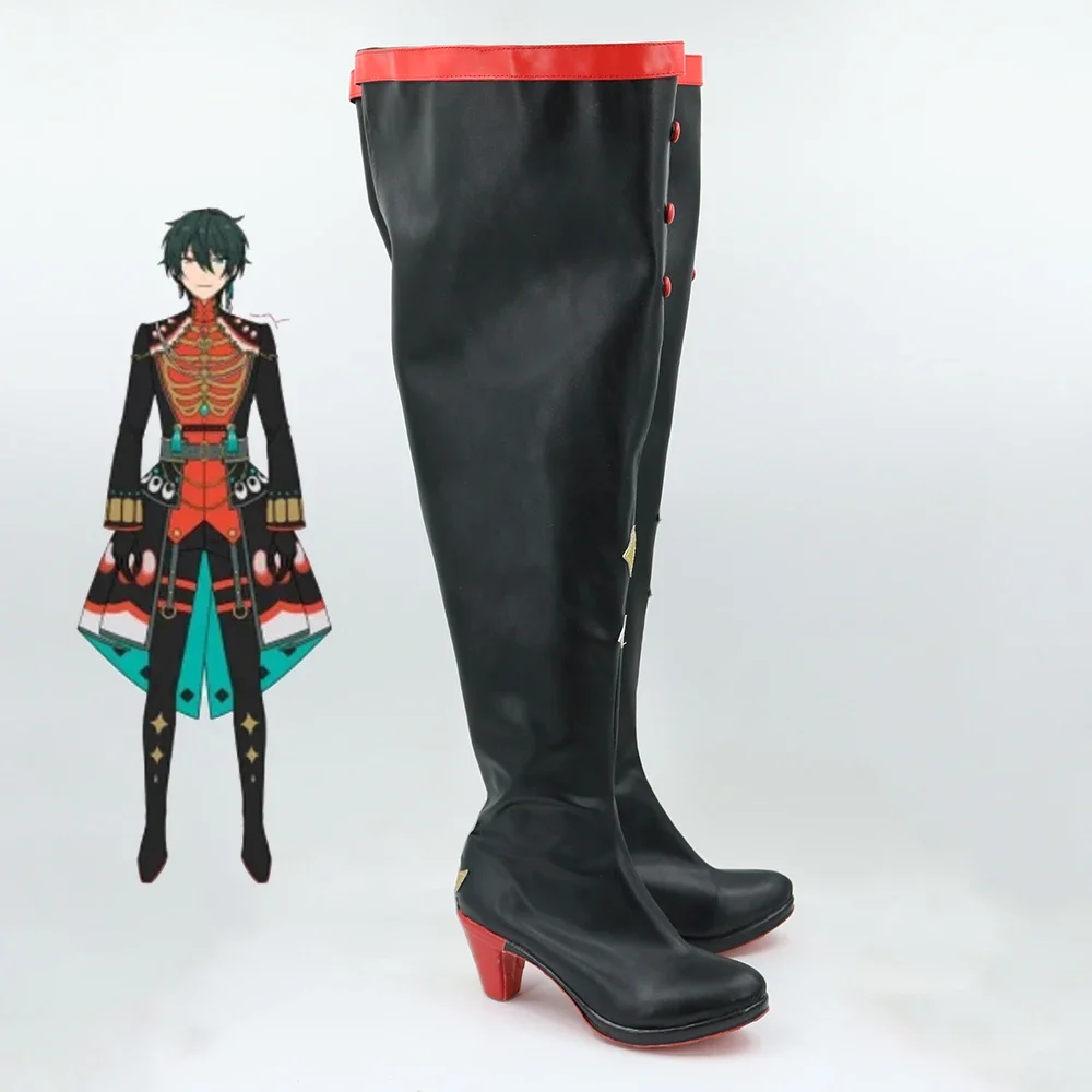 Kagehira Mika 코스프레 신발 게임 앙상블 별 코스프레 소품 할로윈 카니발 부츠 PU 가죽 신발 맞춤 제작