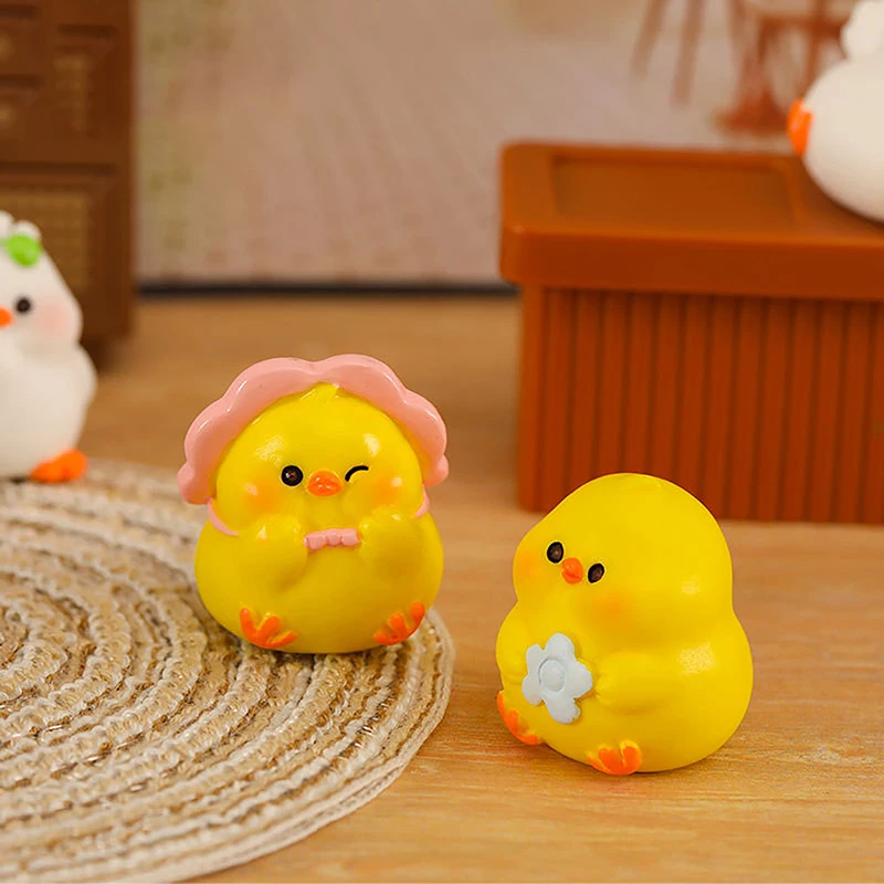 

Miniature Cute Yellow Chicken Animal Figurines Micro Landscape Ornaments For Home Decoration Dollhouse Decor Desk Accessories