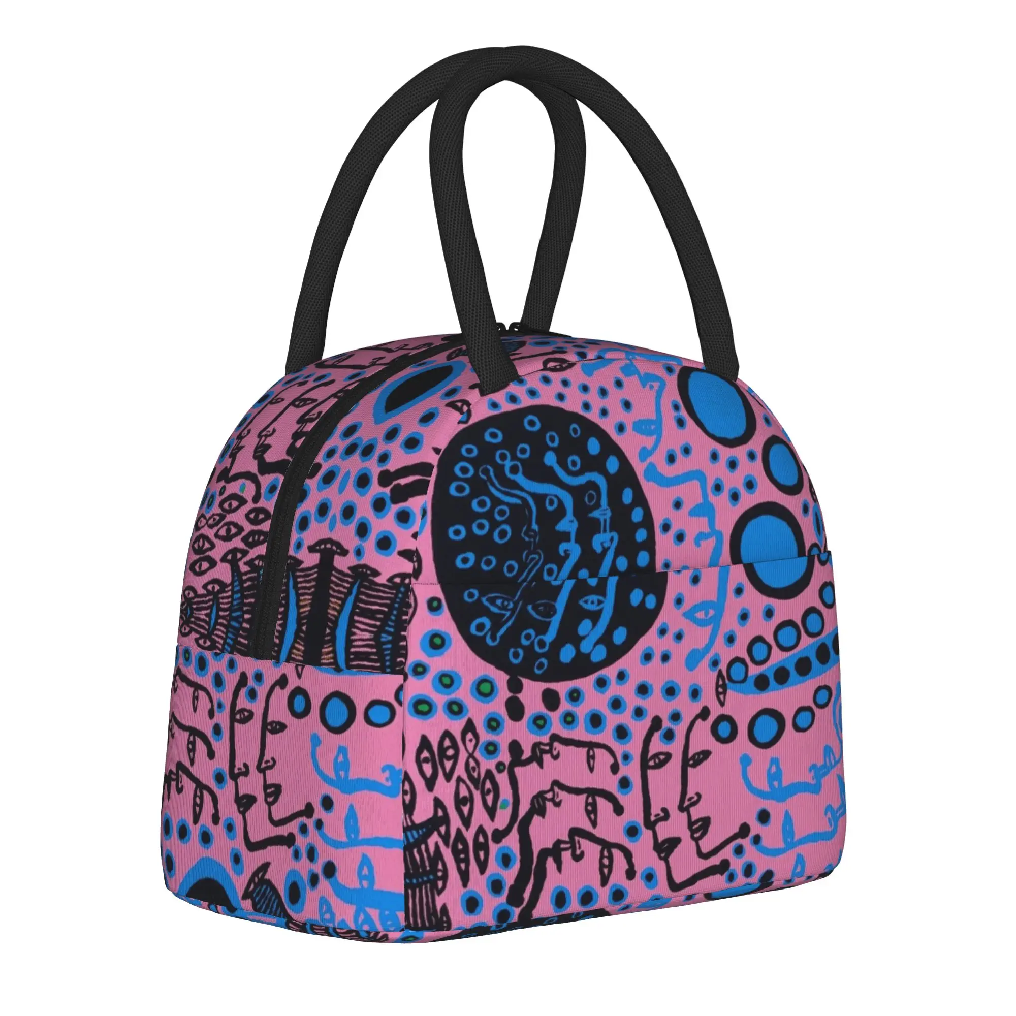 Yayoi Kusama Insulated Lunch Bags High Capacity Polka Pop Aesthetic Lunch Container Thermal Bag Tote Lunch Box Food Handbags