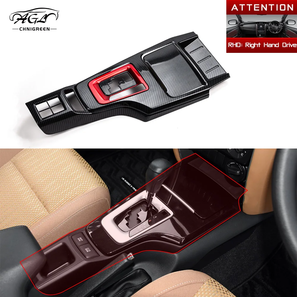 

5pcs ABS Carbon Fiber Color Center Console Gear Shift Panel Frame Cover for Toyota Fortuner 2016 2017 2018 2019 2020 2021 2022