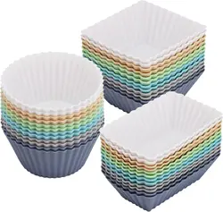 12pcs/Set Silicone Cake Mold Round Shaped Muffin Cupcake Baking Molds Kitchen Cooking Bakeware Maker DIY Cake Decorating Tools