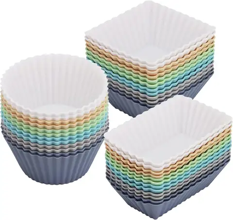 12 개/대 실리콘 케이크 금형 라운드 모양의 머핀 컵케익 베이킹 금형 주방 요리 Bakeware 메이커 DIY 케이크 장식 도구
