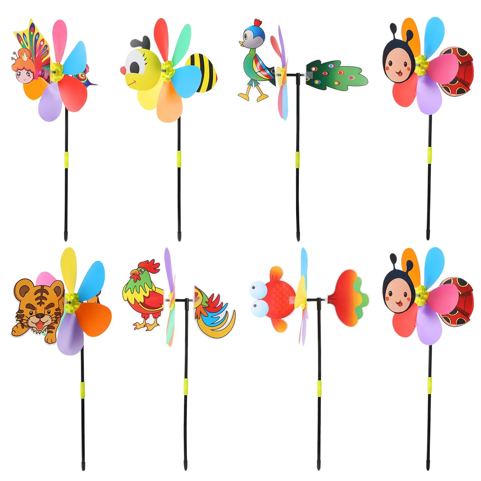 

8 Pcs Three-Dimensional Windmill Toddler Outdoor Toys Pinwheels for Kids Plastic Colorful Spinning Child