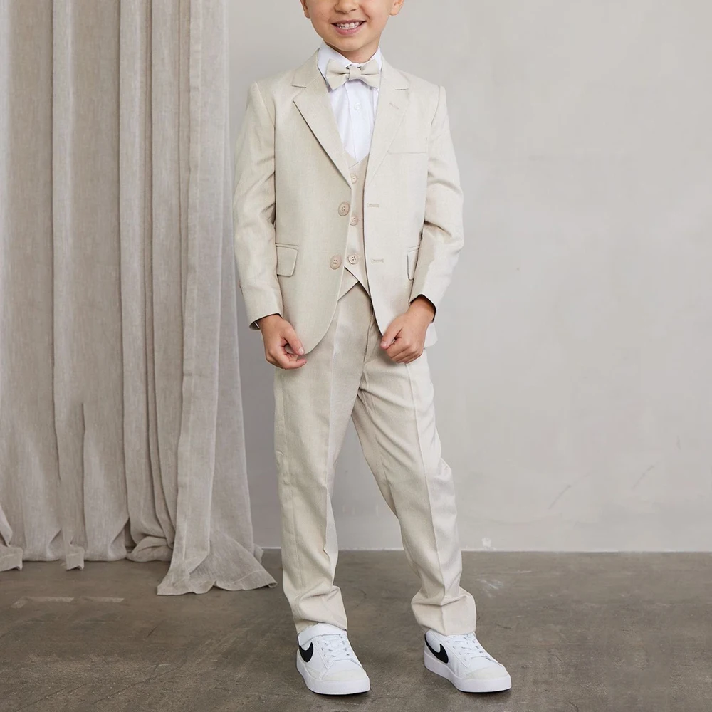 

Elegant Single Breasted Boys Suit 3 Pieces (Blazer+Vest+Pant) Sets Wedding Formal Occasions Birthday Party Boys Clothing